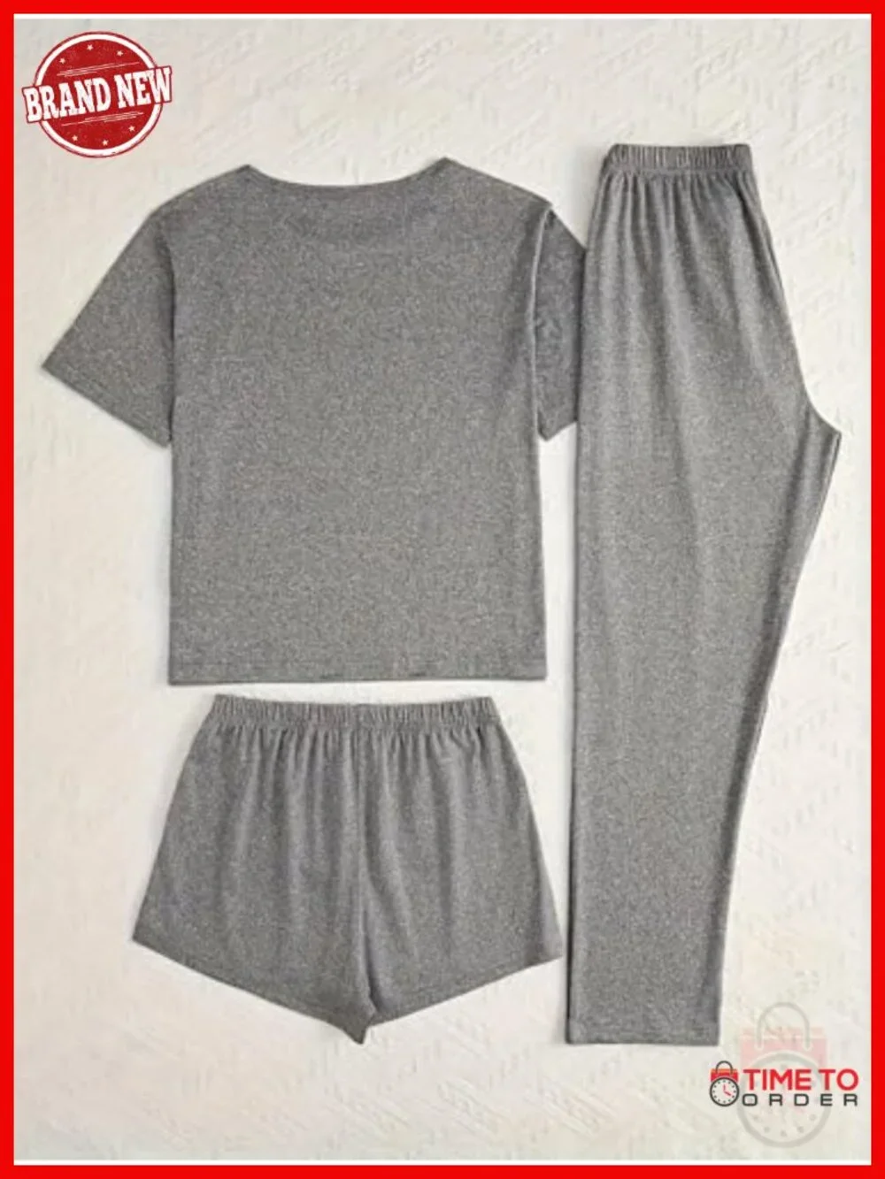 3-Piece Women's Pajama Set: Long Sleeve Top, Full Pants, Shorts, Cow Print